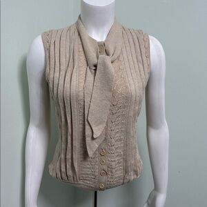 Catherine Malandrino Sleeveless Button Down Sweater